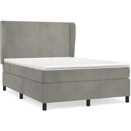 vidaXL Boxspringbett 140 x 200 cm Hellgrau