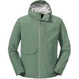 Schöffel Herren Jacket Lausanne M, Funktionsjacke mit Kapuze, wasserdichte, leichte Sommerjacke mit Pack-Away-Tasche, laurel wreath, 50