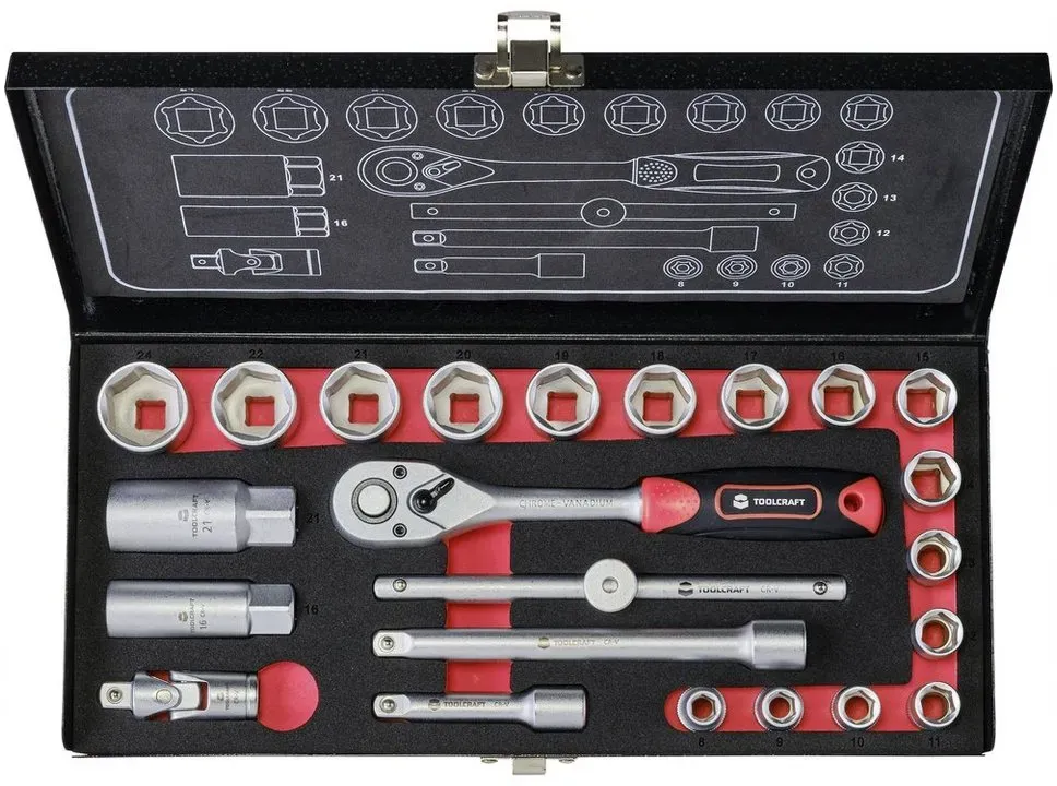 toolcraft 826373 steckschl�sselsatz metrisch 3 8