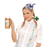 Karneval-Klamotten Trachten-Kostüm Bayernhut Damen Mini Edelweiß und Hosenträger, Accessoires für Oktoberfest