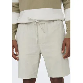 Only & Sons Shorts Leinenanteil, Gummibund, für Herren, 261395 beige S