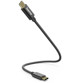 Hama Ladekabel USB-C - USB-C 0,2 m Nylon Schwarz