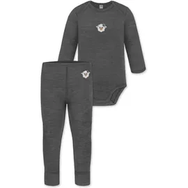 normani Outdoor Sports Merino Body Langarm und Baby Merino Hose in Anthrazit | Gr.: 56