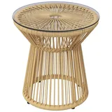 Outsunny Beistelltisch Runder Bistrotisch Gartentisch, Hohltrommel-Design, Gartenmöbel Kaffeetisch