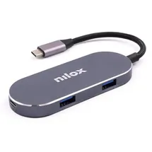 NILOX MINI DOCKING STATION HDMI 3USB PD USB 3.2 Gen 1 (3.1 Gen 1) Typ-C Argento