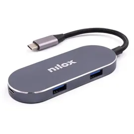 NILOX MINI DOCKING STATION HDMI 3USB PD USB 3.2 Gen 1 (3.1 Gen 1) Typ-C Argento
