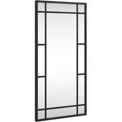 vidaXL Wandspiegel Schwarz 30x60 cm Rechteckig Eisen