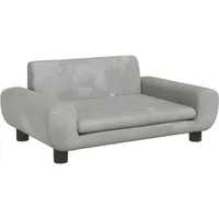 vidaXL Kindersofa, Couch für Kinder, Kindercouch mit runden Kanten, Kindersessel Minisofa Polstersofa Kindermöbel Sofa Kinderzimmer, Hellgrau Samt