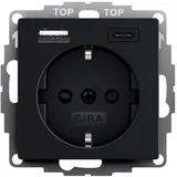 Gira USB-Steckdose 1-fach Schwarz 1 St.