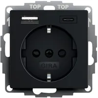 Gira USB-Steckdose 1-fach Schwarz 1 St.