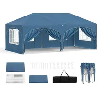 Woltu Pavillon, Faltpavillon 3x6 m, mit 6 Seitenwänden, Partyzelt