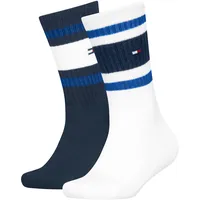 Socken TOMMY HILFIGER "TH KIDS SOCK 2P SPORT STRIPE", Damen, Gr. 35-38, bunt (bright blau), Baumwollmischung, normal, Socken Socken