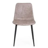 Natur24 Esszimmerstuhl 2er Set Stühle Kyra 44 x 50 x 80 cm Stahl Polypropylen Beige Schwarz rosa