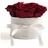ROSEMARIE SCHULZ Heidelberg Rosenbox rund Infinity Rosen Dunkelrot - Blumenbox in Weiß 4 konservierte Rosen haltbar 3 Jahre - Mama Geschenke und Geschenke für Frauen (Small, Burgundy)
