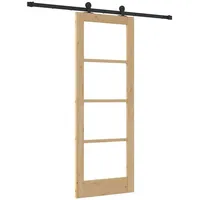 vidaXL Haustür Schiebetür ORKDAL Natürlich und Schwarz 73,5 x 198,5 cm (1-St) schwarz