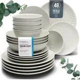 PURE LIVING INTERIOR DESIGN Hygge Geschirrset 24-tlg. grau