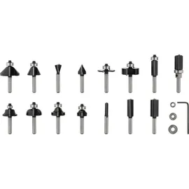 Bosch Fräser-Set 1/4 Zoll-Schaft 15-teilig