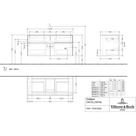 Villeroy & Boch Waschtischunterschrank 4 Auszüge 120 x 54,8 x 50 cm Weiß Matt
