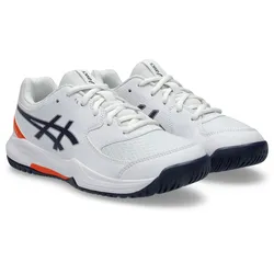 Tennisschuh ASICS "GEL-DEDICATE 8 GS", Gr. 34,5, weiß, indigo fog, Textil, Synthetik, sportlich, Schuhe, Multicourt-Schuhe
