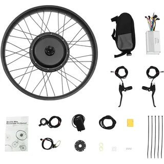DCSYOG 26 Zoll Fat-Bike Fatbike Umbausatz 48V 1000W Vorderrad E-Bike Bürstenloser Motor Kit mit LCD Display und Daumen-Drehknopf, Electric Bicycle Conversion Kit