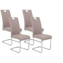 Schwingstuhl Ruby Grau gepolstert 4er-Set