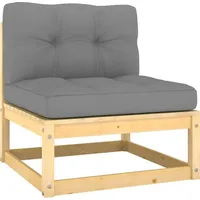 vidaXL Garten-Mittelsofas natur/grau