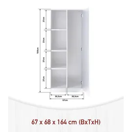 Interlink Mehrzweckschrank LIFESTYLE STUDIO FLOW 67 x 164 x 68 cm Weiß