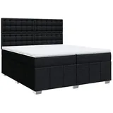 vidaXL Boxspringbett mit Matratze Schwarz 200x200 cm Stoff