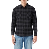 URBAN CLASSICS Checked Flanell Shirt Hemd schwarz/grau