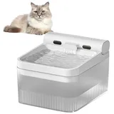 MAGICSHE Trinkbrunnen 4L katzenbrunnen,Trinkbrunnen für Hunde und Katzen, 2-Schicht-Filterung,Reinigungswasserqualität grau