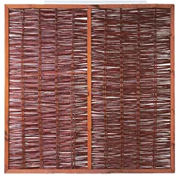 T & J Weidengeflechtzaun Fogo mit Rahmen und Streben 180 cm x 180 cm