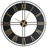 Beliani Wanduhr Perigny 80 cm 80 Metall Schwarz
