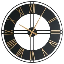 Beliani Wanduhr Perigny 80 cm 80 Metall Schwarz