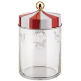 Alessi Circus MW30/100 - Design Hermetisches Glas, aus Seiden-Screened-Glas mit Beilbanddeckel, 100 cl