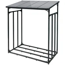 toboli Kaminholzregal Außen Metall 185 x 83 x 185 cm Schwarz