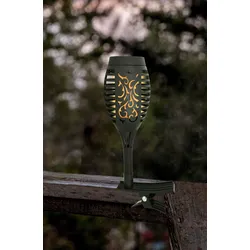 3er Set LED Solar Gartenfackeln mit Flammeneffekt, für Balkon und Garten