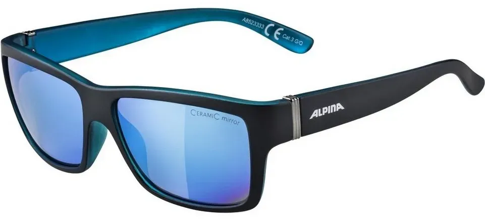 Alpina Sonnenbrille Alpina Erwachsene KACEY Sportbrille black matt-blu
