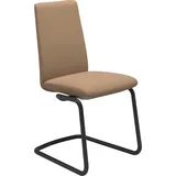 Polsterstuhl STRESSLESS "Laurel", braun (sand dinamica, schwarz matt), B:53cm H:92cm T:59cm, Microfaser DINAMICA (88% Polyester, 12% Polyurethan), Stühle, Polsterstuhl, Low Back, Größe M, mit Beinen aus Stahl in Schwarz matt