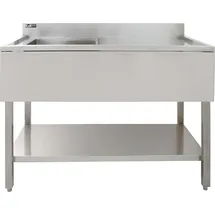 MonsterShop Gastrospüle Spültisch Edelstahl Spülbecken 1 Becken Links Spültheke Waschtisch - Silber