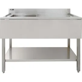 MonsterShop Gastrospüle Spültisch Edelstahl Spülbecken 1 Becken Links Spültheke Waschtisch - Silber
