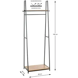 Haku-Möbel Garderobenständer PESCARA 1 Eiche Schwarz