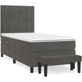 vidaXL Boxspringbett 100 x 200 cm Dunkelgrau