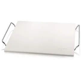 GEFU Pizzastein eckig 38 x 30 cm Edelstahl - Keramik weiß