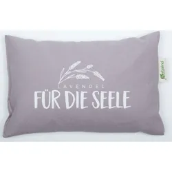 Kräuterkissen HERBALIND "5046 Lavendelkissen FÜR DIE SEELE", lila (flieder, weiß), B:30cm L:20cm, Baumwolle, Funktionskissen
