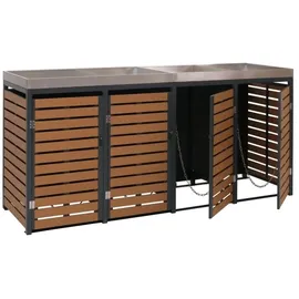 MCW Mülltonnenverkleidung MCW-K14 124 x 265 x 84 cm braun