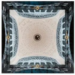 Casa Padrino Bild Central Station auf Alu Dibond 120 x H. 120 cm - Luxus Accessoires