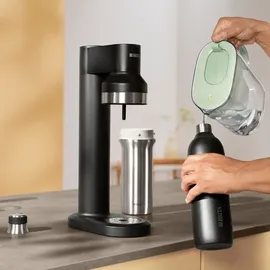 Brita sodaTRIO Edelstahlflasche schwarz groß – -Hilfsmittel Karbonisiererflasche (118440)
