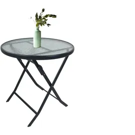 gardenson Gartentisch klappbar Ø 70 x 70 cm Anthrazit