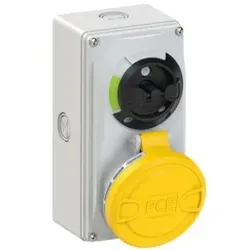 PCE 6125-4k CEE-Steckdose abschaltbar kompakt 32A 5p 4h IP44/IP54 Knock Out 61254k