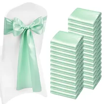 Vevor Satin-Stuhlschärpen mit Schleifen 100 St. Grün
